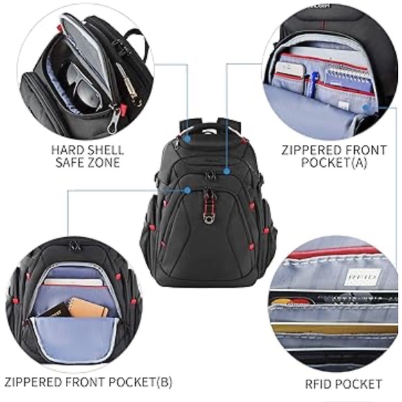 🔥Kroser Travel Laptop Backpack 17.3”🔥 NIP - UNISEX - Picture 2 of 6